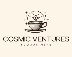 Cosmic Eye Stars Tea Cafe logo design