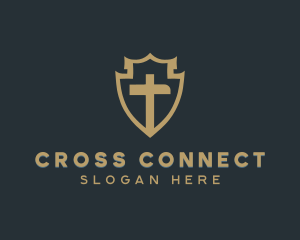 Cross Shield Church logo design