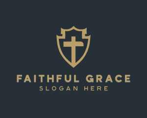 Cross Shield Church logo design