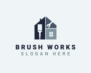 Brush & Wrench Repairman logo design