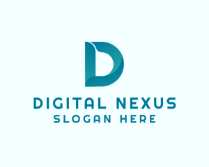 Digital Letter D logo design