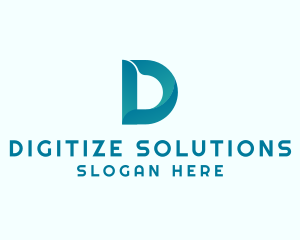 Digital Letter D logo design