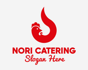 Red Chicken Flame logo design