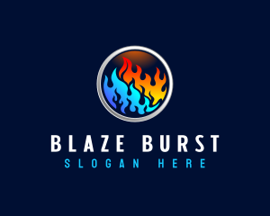 Fuel Flame Heating logo design