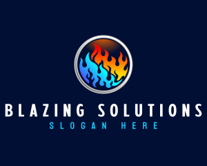 Fuel Flame Heating logo design