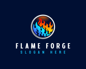 Fuel Flame Heating logo design