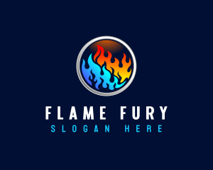 Fuel Flame Heating logo design