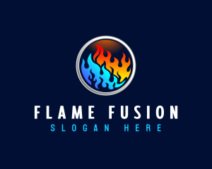 Fuel Flame Heating logo design