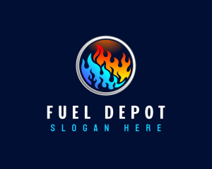 Fuel Flame Heating logo design