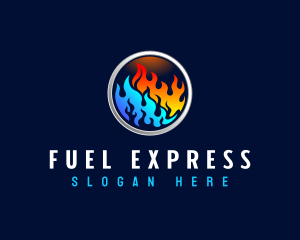 Fuel Flame Heating logo design