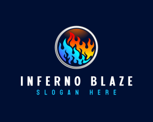 Fuel Flame Heating logo design