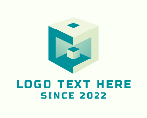 3D Construction Cube logo
