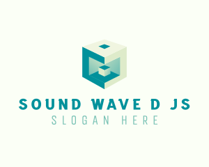 3D Construction Cube logo design