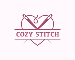 Heart Needle Seamstress logo design