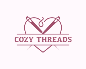 Heart Needle Seamstress logo design