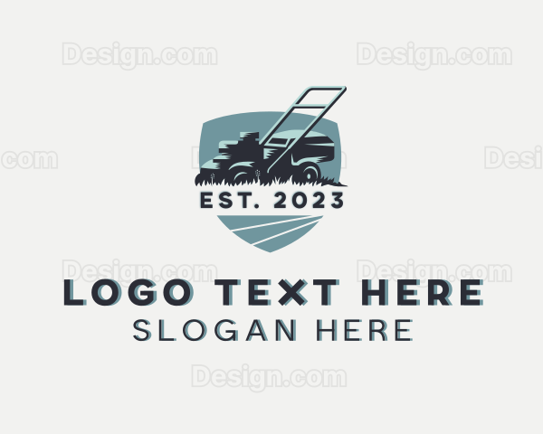 Lawn Mower Grass Cutting Logo