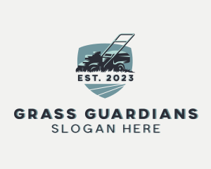 Lawn Mower Grass Cutting logo design