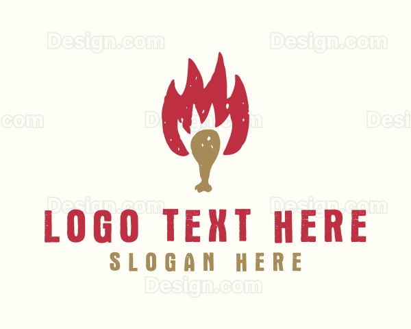 Hot Chicken Drumstick Logo