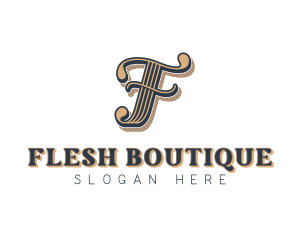 Elegant Boutique Cafe Letter F logo design