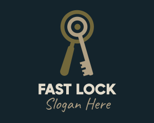 Key Magnifying Lens logo design