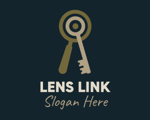 Key Magnifying Lens logo design