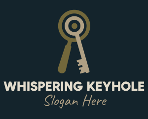 Key Magnifying Lens logo design