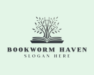 Book Tree Library logo design