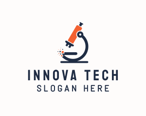 Pixel Tech Microscope  logo design