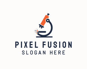 Pixel Tech Microscope  logo design