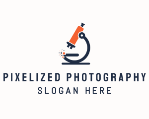 Pixel Tech Microscope  logo design