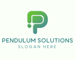 Modern Digital Letter P logo design