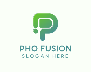 Modern Digital Letter P logo design