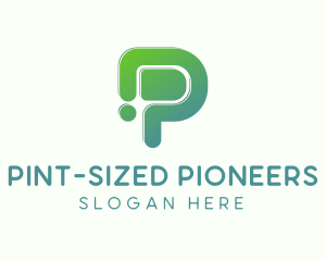 Modern Digital Letter P logo design