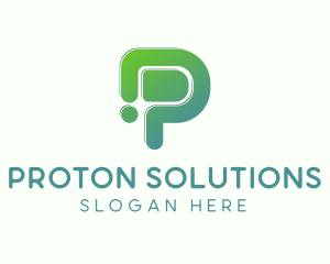 Modern Digital Letter P logo design