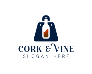 Wine Liquor Bag logo design