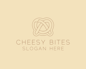 Minimalist Pretzel Bite logo design