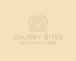 Minimalist Pretzel Bite logo design