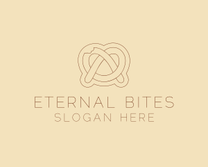 Minimalist Pretzel Bite logo design