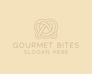 Minimalist Pretzel Bite logo design