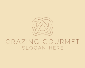 Minimalist Pretzel Bite logo design