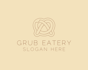 Minimalist Pretzel Bite logo design