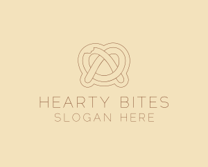 Minimalist Pretzel Bite logo design