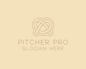 Minimalist Pretzel Bite logo design