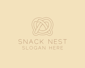 Minimalist Pretzel Bite logo design