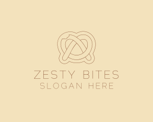 Minimalist Pretzel Bite logo design