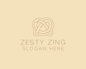 Minimalist Pretzel Bite logo design