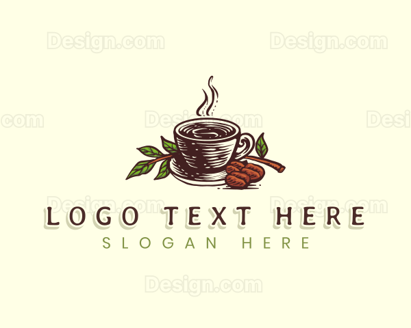 Coffee Bean Cup Cafe Logo