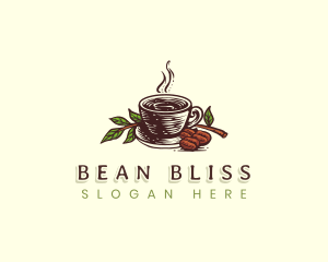 Coffee Bean Cup Cafe logo design