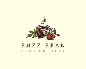 Coffee Bean Cup Cafe logo design