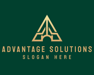 Triangle House Roof Letter A logo design